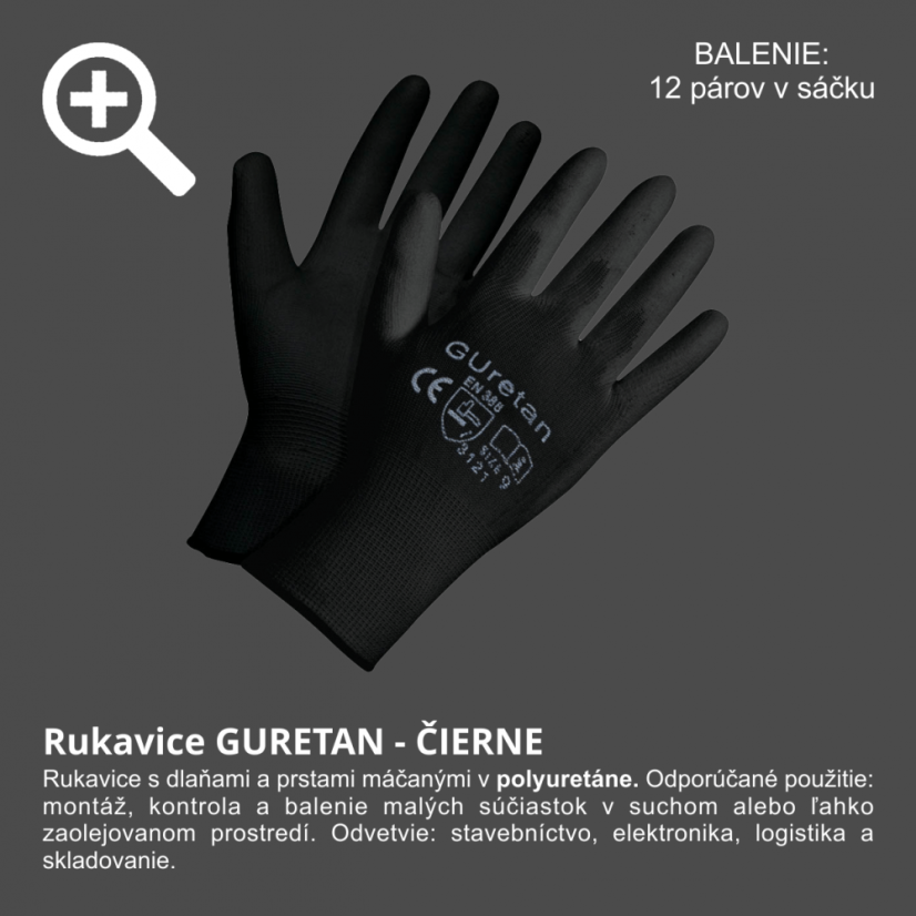 Rukavice GURETAN - čierne (pár)