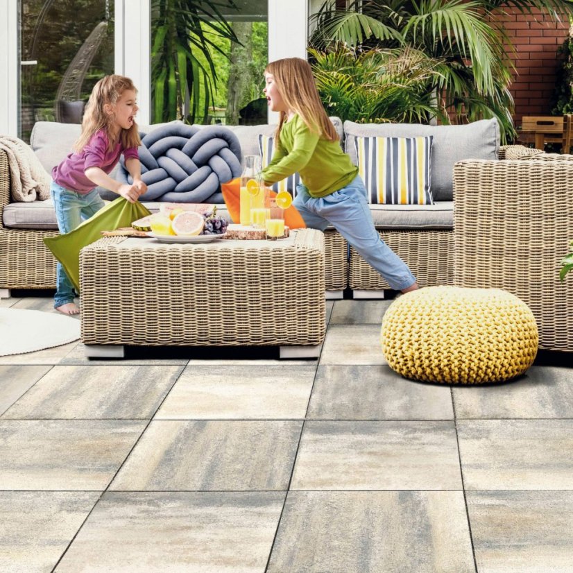 Záhradná platňa Elegant, dymová žltá melírovaná