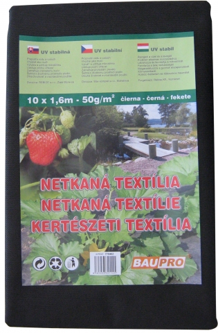 Netkaná textília čierna 50g/m2 1,6x10m