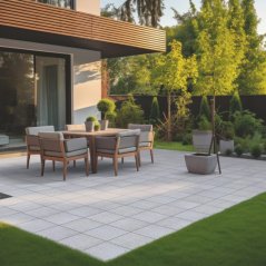 Záhradná platňa Elegant - vymývaná, granit-biela