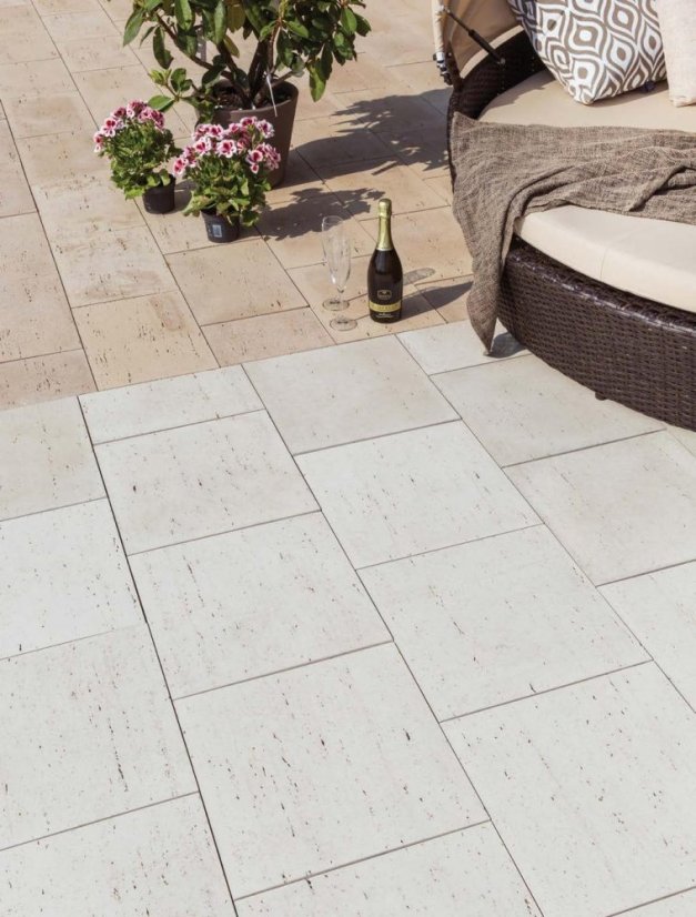 TRAVERTINO 40x40  béžová svetlá s fázou
